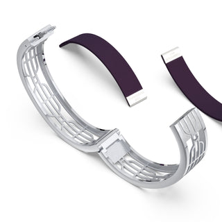 Deep Plum Nanyang Dream - Slim Bangle - Sterling Silver