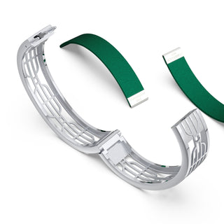 Emerald Green Nanyang Dream - Slim Bangle - Sterling Silver
