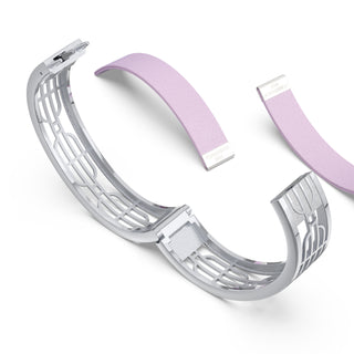 Frangipani Pink Nanyang Dream - Slim Bangle - Sterling Silver