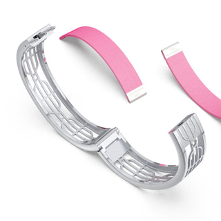 Guava Pink Nanyang Dream - Slim Bangle - Sterling Silver