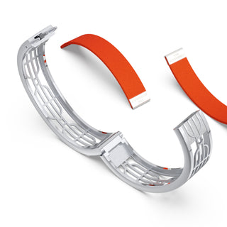 Lava Orange Nanyang Dream - Slim Bangle - Sterling Silver