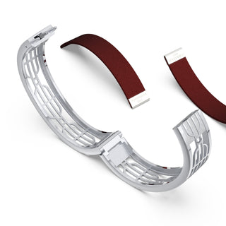 Mangosteen Red Nanyang Dream - Slim Bangle - Sterling Silver