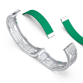 Python Green Nanyang Dream - Slim Bangle - Sterling Silver