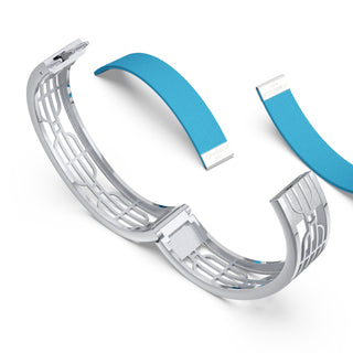 Turquoise Blue Nanyang Dream - Slim Bangle - Sterling Silver