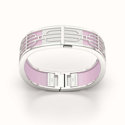 Nanyang Dream Bangle - Frangipani Pink - Sterling Silver