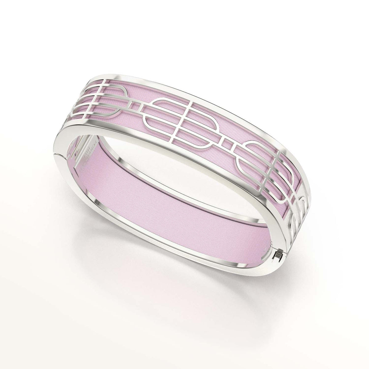 Nanyang Dream Bangle - Frangipani Pink - Sterling Silver