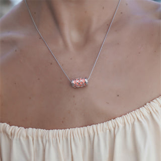 Lotus Love Letter Pendant - Crossandra Orange - Sterling Silver