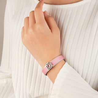 Nonya Blossom Silk Cuff - Rose Syrup Pink