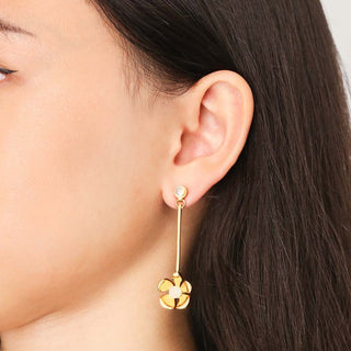 Orchid Garden Drop Earrings - Gold Vermeil - Moonstone