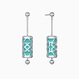 Lotus Silk Earrings - Shophouse Teal