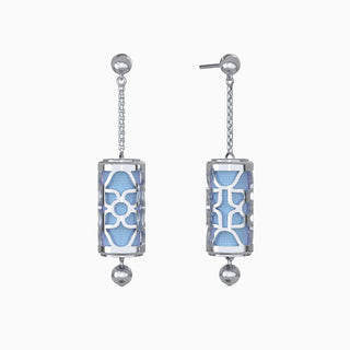 Lotus Silk Earrings - Gazebo Blue