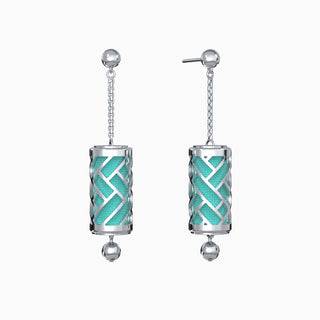 Hue Silk Earrings - Shophouse Teal 