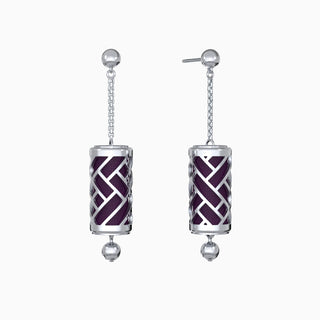 Hue Silk Earrings - Deep Plum