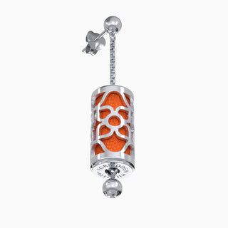 Lotus Silk Earrings - Lava Orange - Sterling Silver