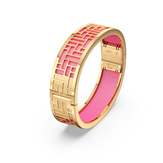Guava Pink Pavilion - Slim Bangle - Gold Vermeil