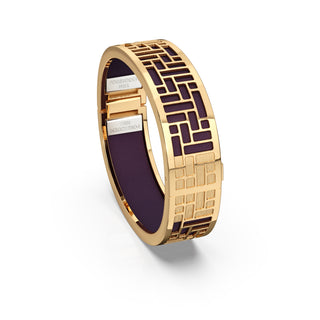 Deep Plum Pavillion - Slim Bangle - Gold Vermeil
