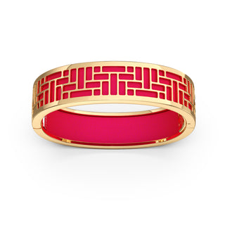 Dragonfruit Pink Pavillion - Slim Bangle - Gold Vermeil
