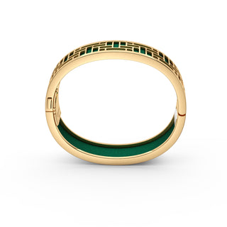 Emerald Green Pavillion - Slim Bangle - Gold Vermeil