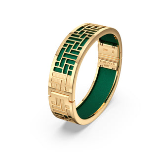 Emerald Green Pavillion - Slim Bangle - Gold Vermeil