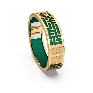 Emerald Green Pavillion - Slim Bangle - Gold Vermeil