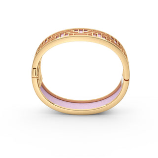 Frangipani Pink Pavillion - Slim Bangle - Gold Vermeil