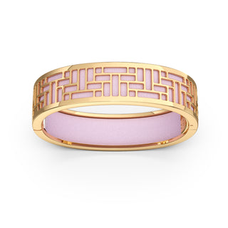 Frangipani Pink Pavillion - Slim Bangle - Gold Vermeil
