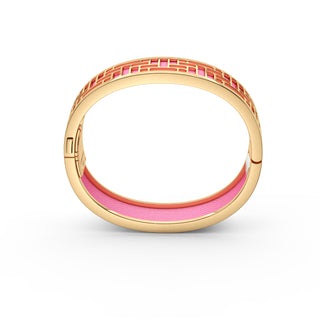 Guava Pink Pavilion - Slim Bangle - Gold Vermeil
