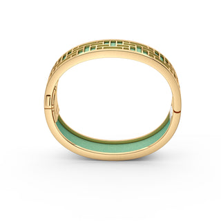 Palm Tree Green Pavilion - Slim Bangle - Gold Vermeil