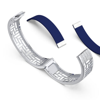 Midnight Blue Pavilion - Slim Bangle - Sterling Silver