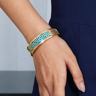 Andaman Green Pavillion - Slim Bangle - Gold Vermeil