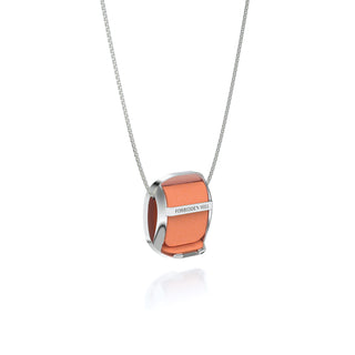 Kawung Pendant - Crossandra Orange - Sterling Silver