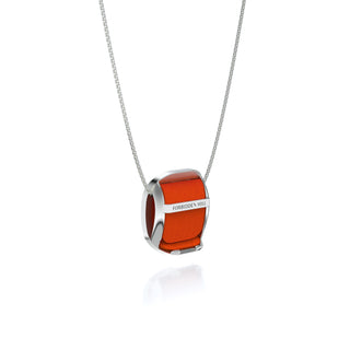 Kawung Pendant - Lava Orange - Sterling Silver