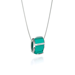 Kawung Pendant - Shophouse Teal - Sterling Silver