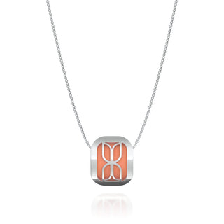 Kawung Pendant - Crossandra Orange - Sterling Silver