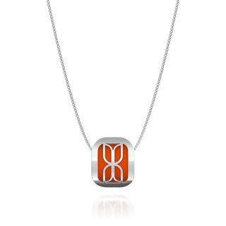 Kawung Pendant - Lava Orange - Sterling Silver