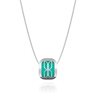 Kawung Pendant - Shophouse Teal - Sterling Silver