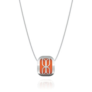 Kawung Pendant - Sunset Orange - Sterling Silver