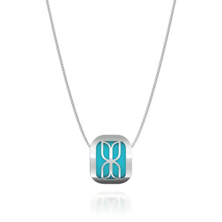 Kawung Pendant - Turquoise Blue - Sterling Silver