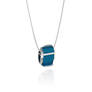 Hexagon Coral Pendant - Peacock Green - Sterling Silver