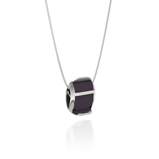 Hexagon Coral Pendant - Deep Plum - Sterling Silver