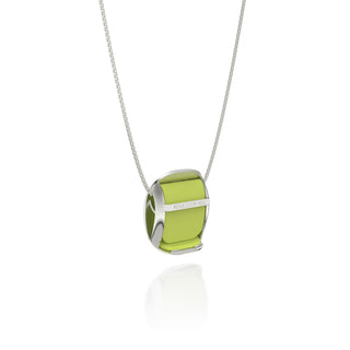 Hexagon Coral Pendant - Pomelo Green - Sterling Silver