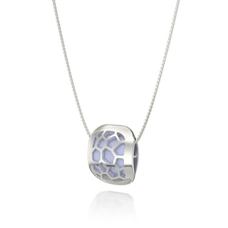 Hexagon Coral Pendant - Shophouse Mauve - Sterling Silver