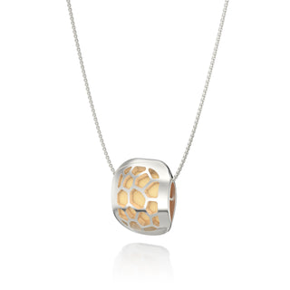 Hexagon Coral Pendant - Shophouse Vanilla - Sterling Silver