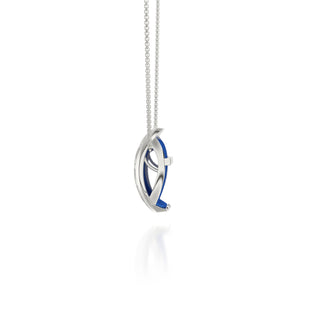 Hexagon Coral Pendant - Celestial Blue - Sterling Silver