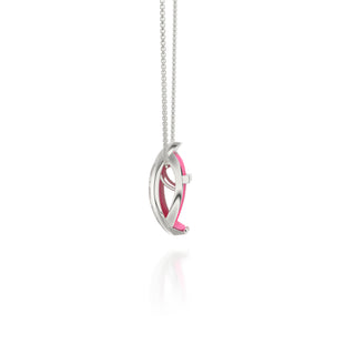 Hexagon Coral Pendant - Guava Pink - Sterling Silver