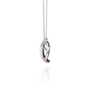 Hexagon Coral Pendant - Majestic Ruby - Sterling Silver