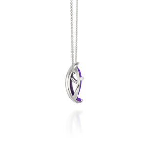 Hexagon Coral Pendant - Orchid Purple - Sterling Silver