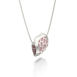 Hexagon Coral Pendant - Frangipani Pink - Sterling Silver