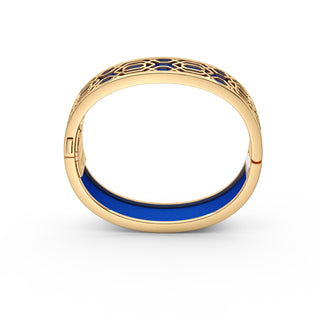 Celestial Blue Peranakan Grace - Slim Bangle - Gold Vermeil