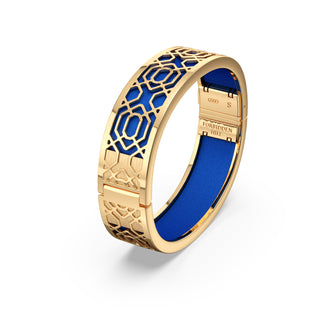 Celestial Blue Peranakan Grace - Slim Bangle - Gold Vermeil